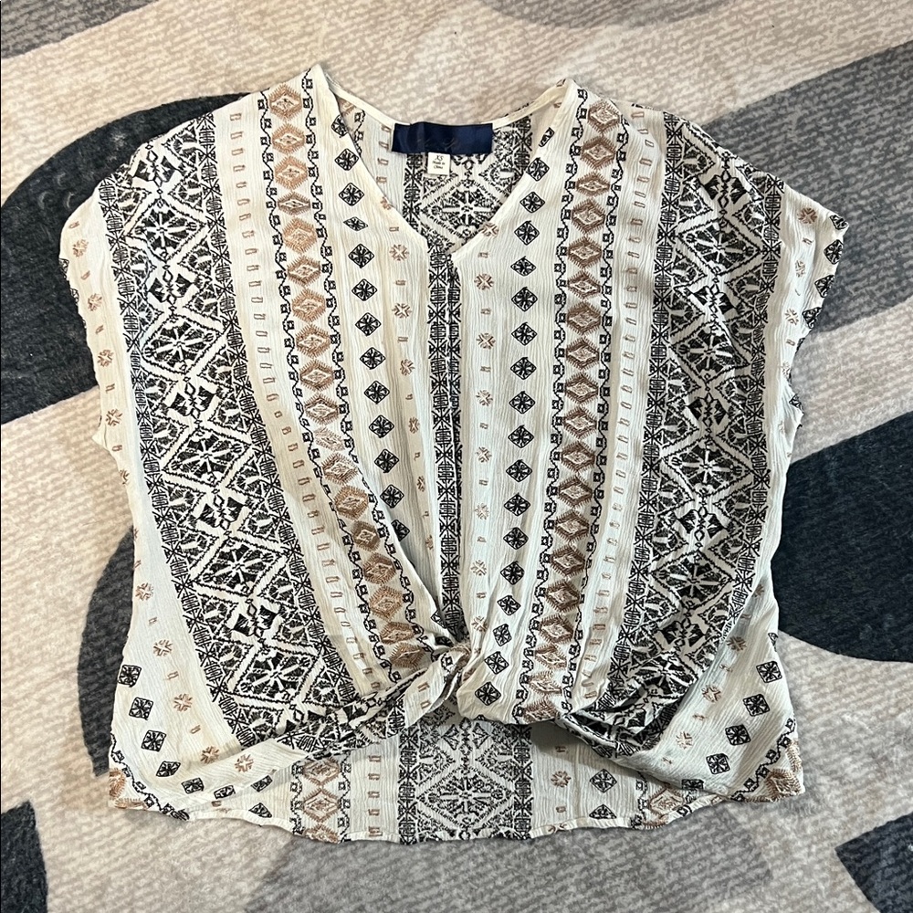 Blue Rain Bohemian Print Women’s Top - XS
